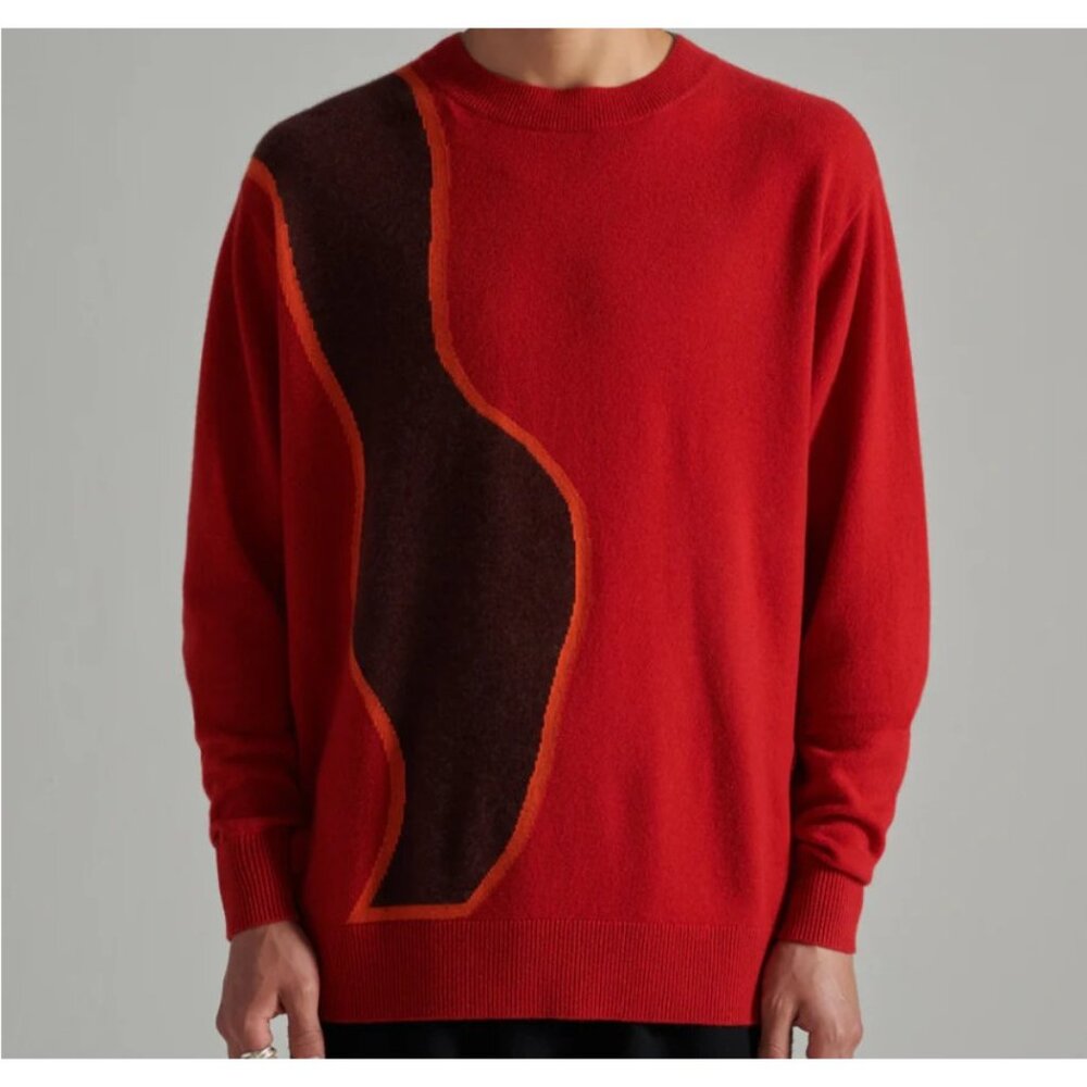 Leret Leret #34 fine cashmere Sweater Sz M NWT mspr $475 made in Mongolia multic